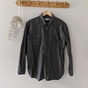 Madewell dark grey button up work shirt medium